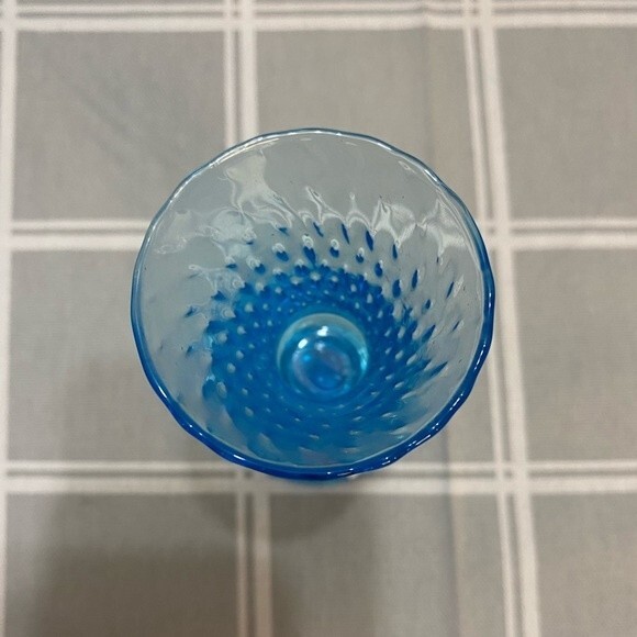 Italian Art Aqua Blue Optic Empoli Glass 4” Made in Italy RARE Vintage - Picture 3 of 5